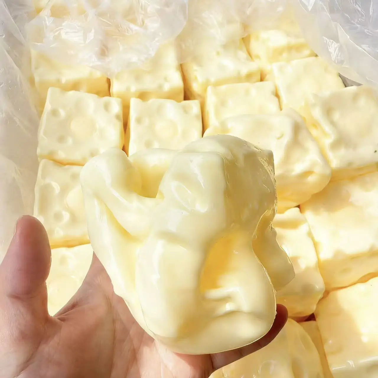 ASMR Sensory Fidget Toy Jumbo Cheese Cube No Bounce Shapeable Squeeze Stress Ball Stress Relief Festival Gift For All Ages