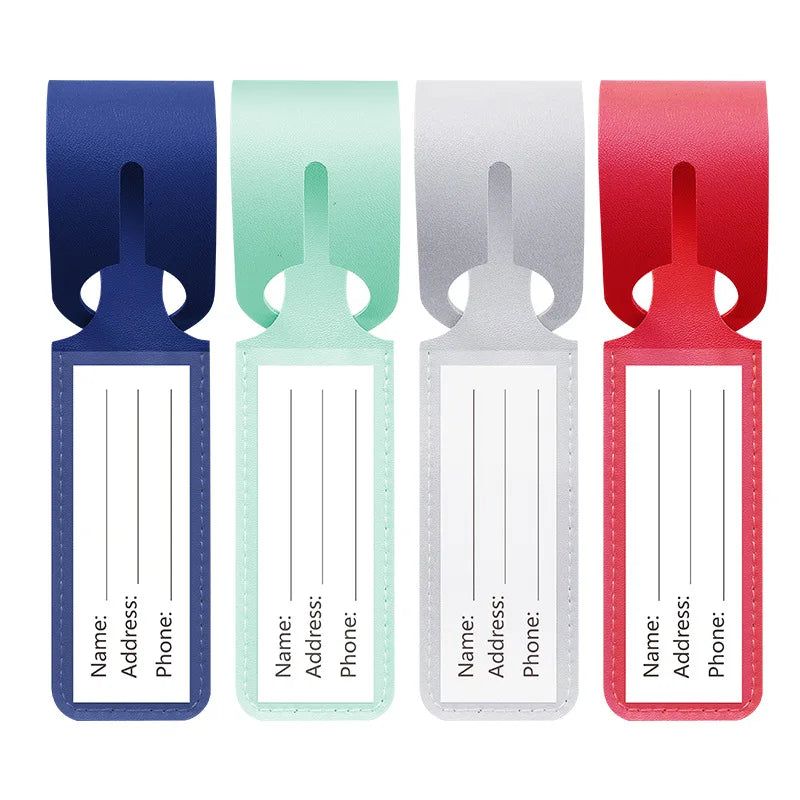 Customized boarding pass PU leather strip hanging luggage tag printed name label suitcase tag
