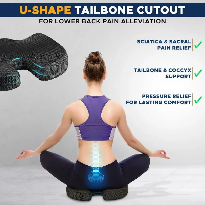 Gel Orthopedic Memory Cushion Foam U Coccyx Travel Seat Massage Car Office Chair Protect Healthy Sitting Breathable Pillows