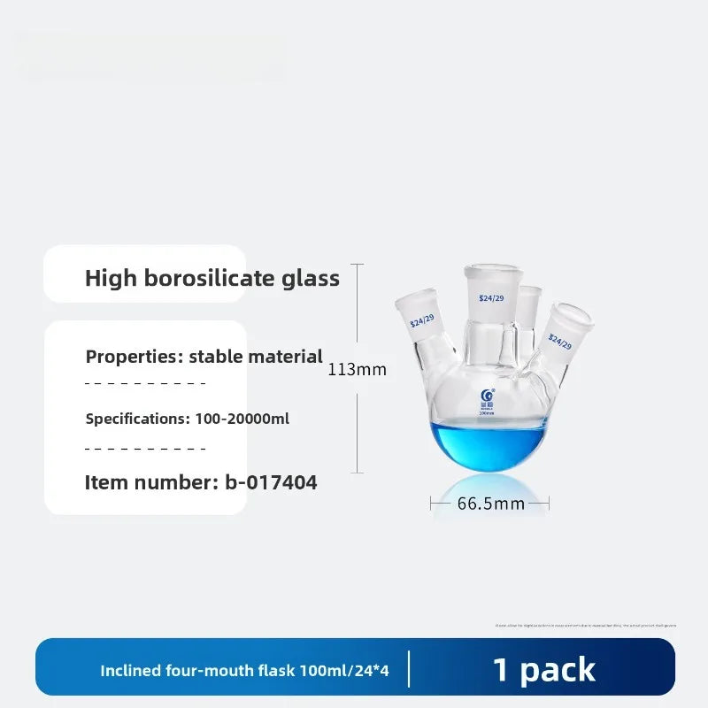 4 Neck Round Bottom Flask 100/150/250/500/1000/2000/5000ml Reaction Bottle Lab Glassware