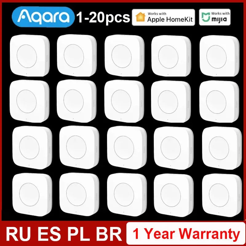 Aqara Wireless Mini Switch Zigbee Connection Versatile 3-way Control Button for Smart Home Devices Compatible For Mi Home APP