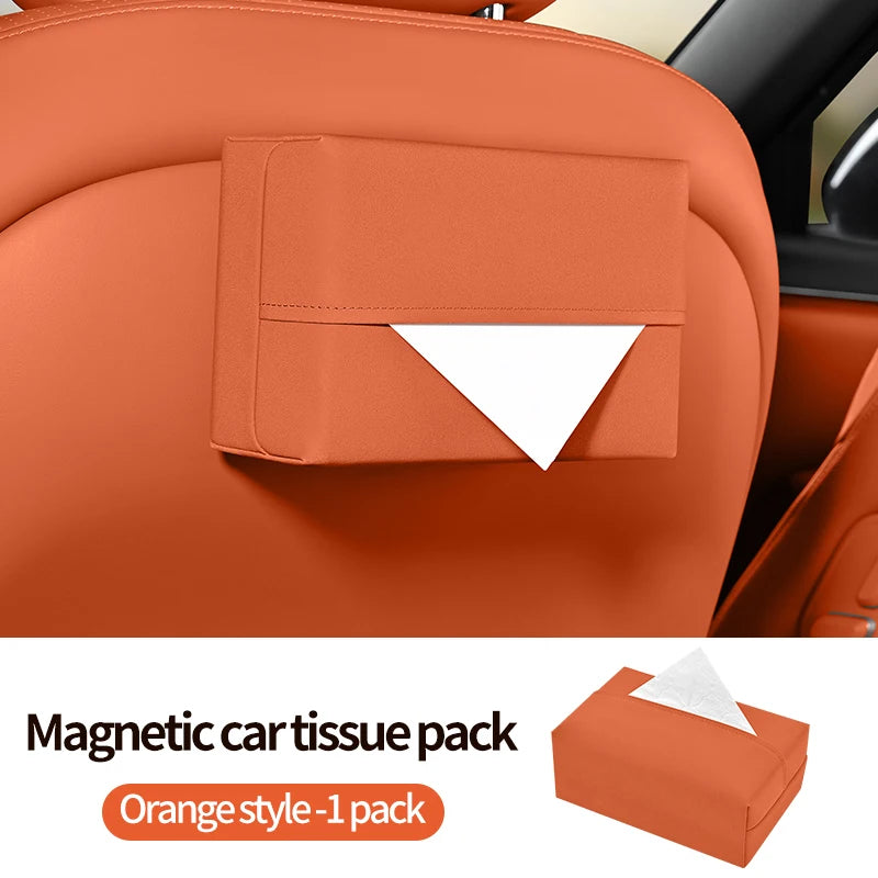 Magnetic car tissue box 2026 new high-end car interior drawer box roof tissue storage car tissue bag