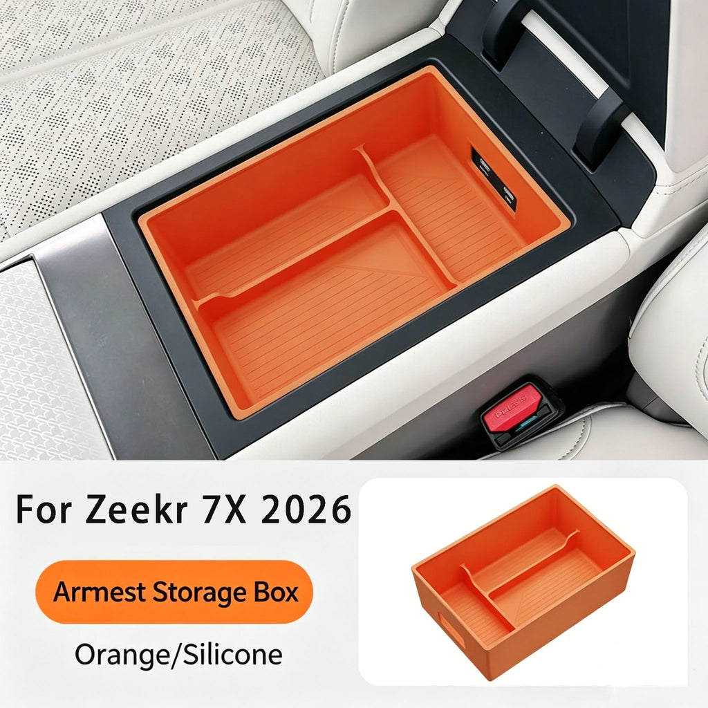 For New Zeekr 7X 2026 Handrail Box  Storage Box Car Storage Box  Silicone Storage  Modified Accessories Interior