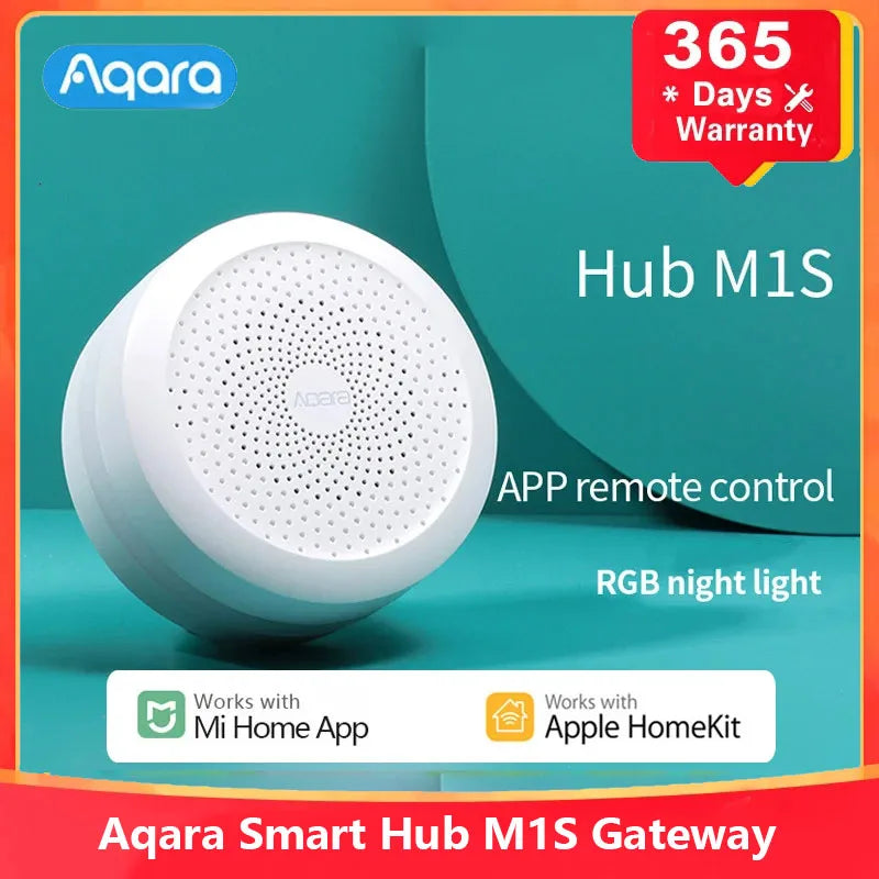2024 Newest Aqara Smart Hub M1S Gateway Wireless Zigbee 3.0 Wifi RGB LED Night Light Remote Control For Xiaomi Mijia Homekit APP