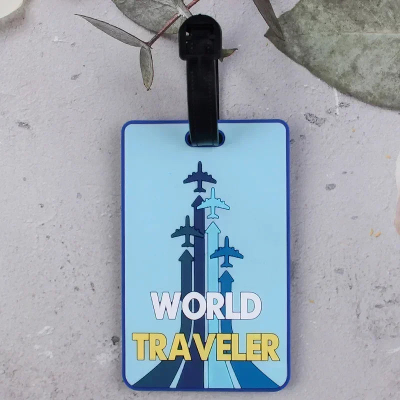 Soft PVC Cute Luggage Tag Letter Travel Tag Men Women Suitcase Name Tag Bag Tags Airplane Labels Holiday Travel Accessories