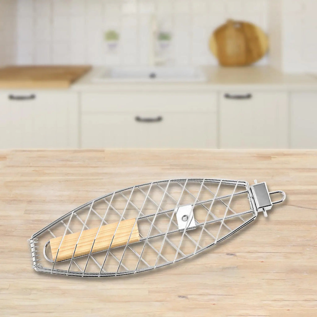 Barbecue Grill Basket Folding Portable Grill Net for Picnic Party Camping