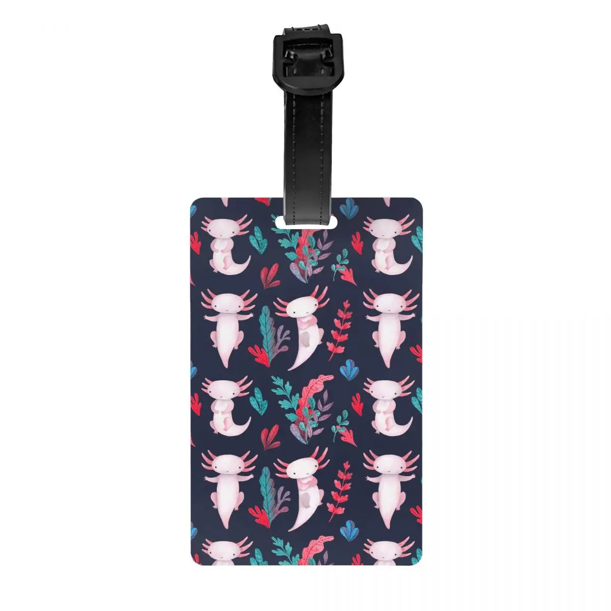 Custom Cute Salamander Animal Axolotls Luggage Tag Privacy Protection Baggage Tags Travel Bag Labels Suitcase