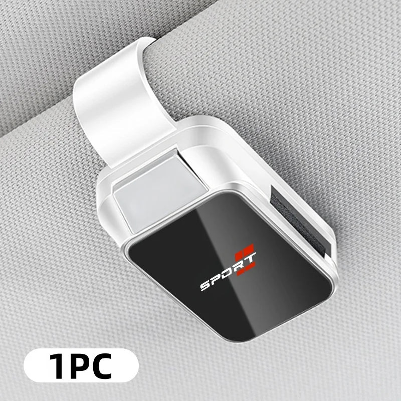 Car sun visor glasses clip available in three colors: red, black, and white Car glasses holder Multifunctional document card hol