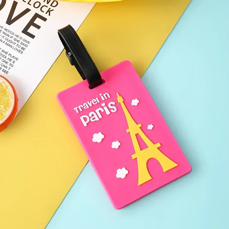Cartoon Fruit Style Pattern Information Anti-Lost Suitcase Name Id Tags  Silicone Luggage Tag Travel Case Identification Label