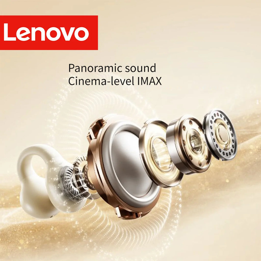 Lenovo Active Noise Cancelling Anc Wireless Clip-On Sport Earbuds Hi-Fi Bt 5.4 Long Battery Life Ergonomic Design for Workout