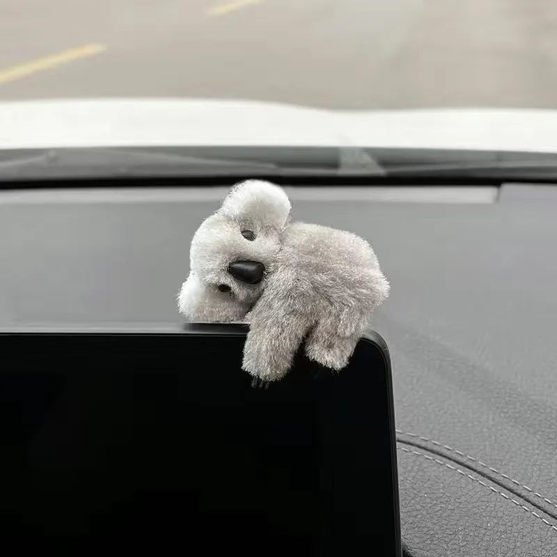Motorcycle Plush Cute Koala Car Interior Decoration Auto Rearview Mirror Control Screen Decoration Sun Visor Card Clip Gift