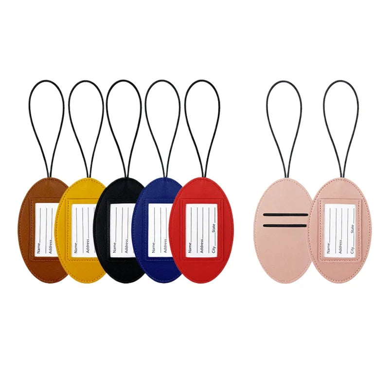 PU Leather Mini Cute Luggage Tag Name ID Label Boarding Pass Luggage Tags Suitcase Tag Travel Accessories