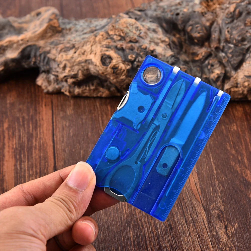 All In One Portable Pocket Credit Card Multi Function Survival Tool Boxed Set For Outdoor Camping Hiking Travelling Backpacking