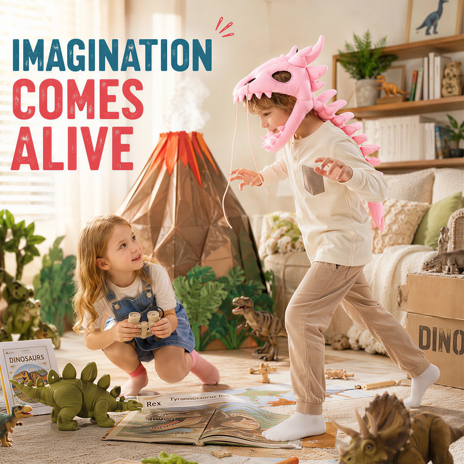 Dinosaur Skeleton Plush Headpiece Spinosaurus Dragon Bone Costume Hat Dinosaur Skeleton Hat for Cosplay Party and Birthday Gift