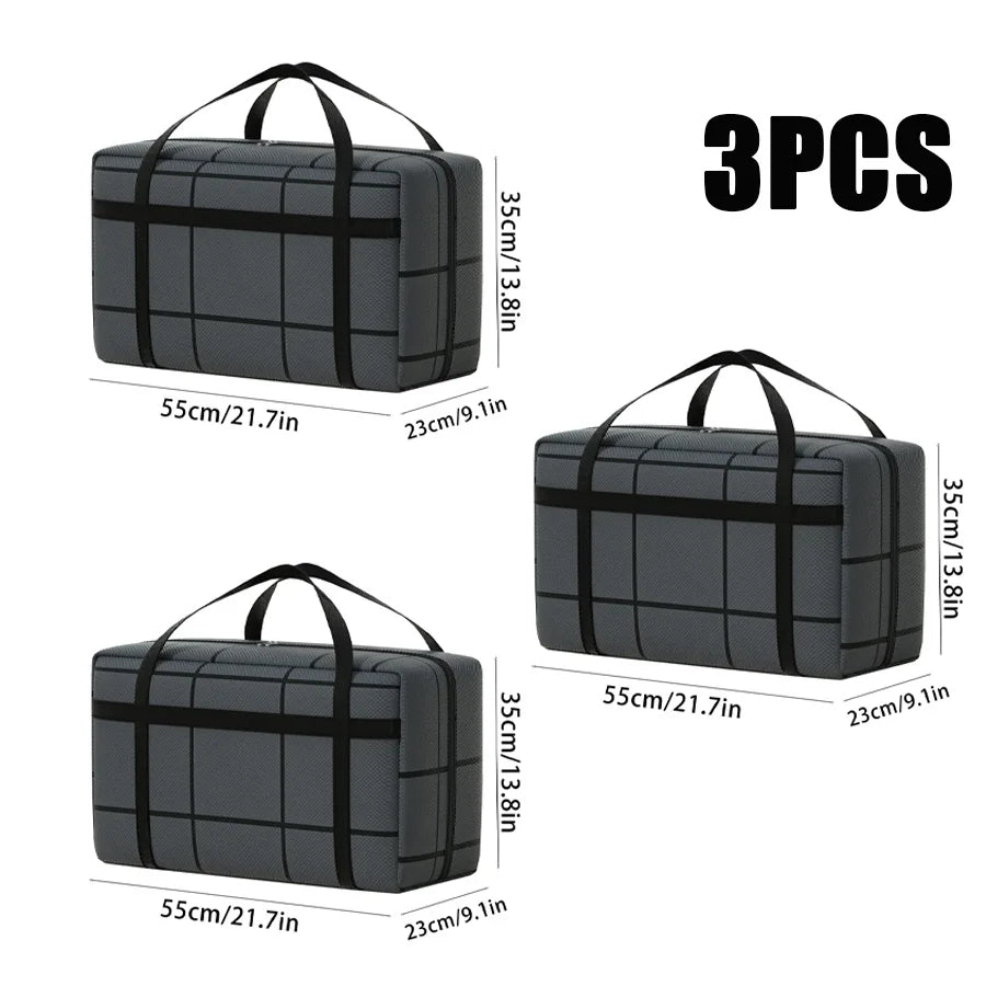 Thickened Waterproof Moving Bag Super Large Capacity Striped Storage for Moving And Traveling Organizer Storage Bag