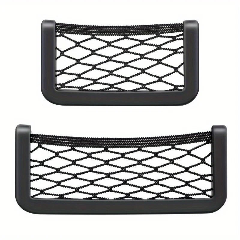 2pcs/set Car Supplies Storage Size Number Mesh Bag Creative Car Mesh Phone and Miscellaneous Storage Bag