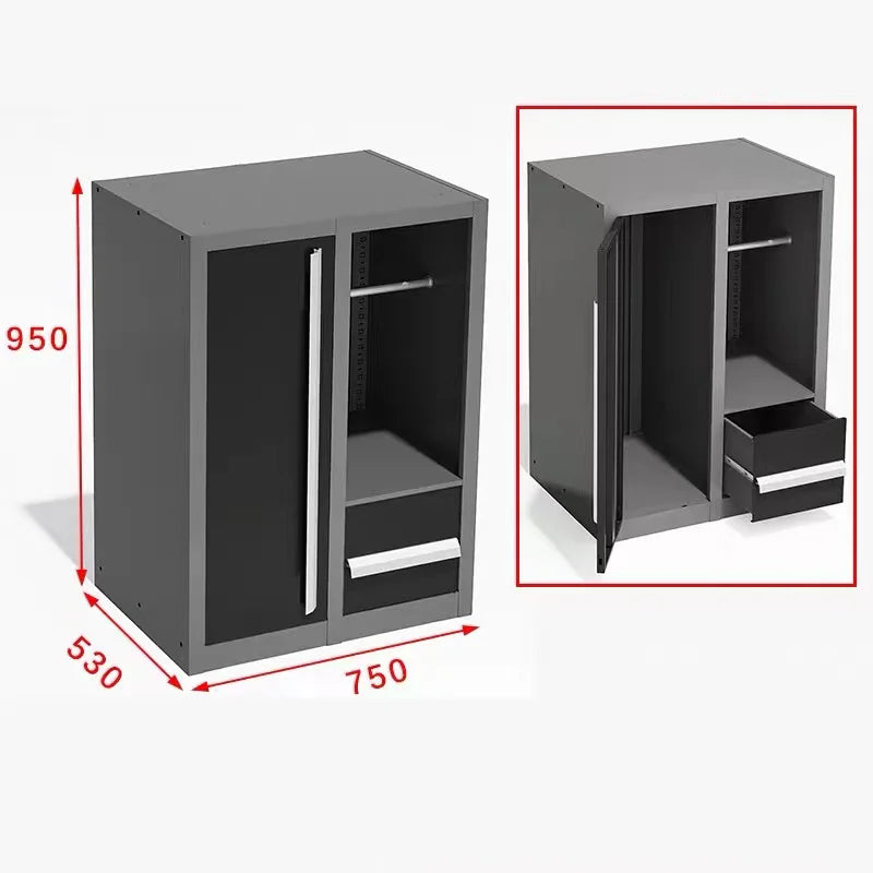 Premium Steel Workshop Tool Cabinet Combination With Drawer Wall  Double-Door  Ideal Storage For Garage