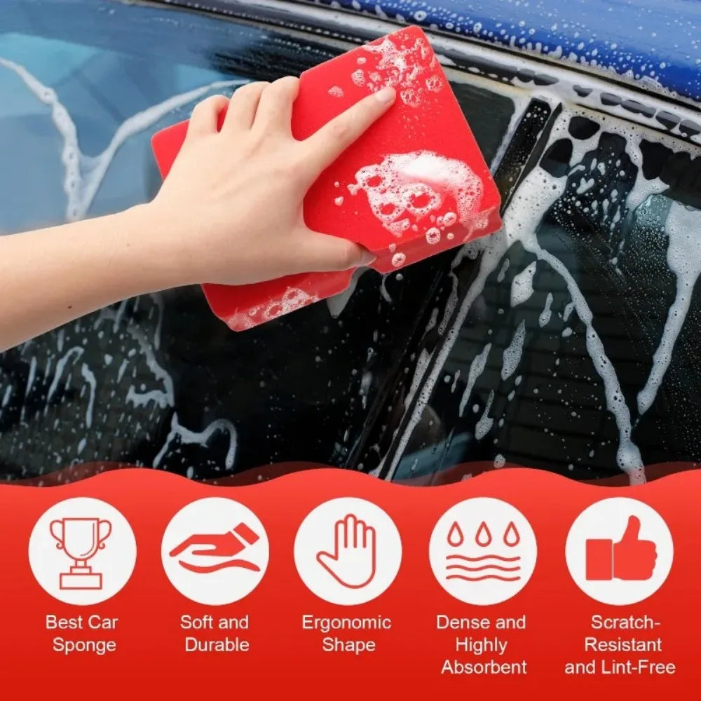 1pcs Durable Non-Scratch Car Wash Tools Soft Foam Grid Sponge Universal Large Cross Cut Cleaning Accessories 2025 New