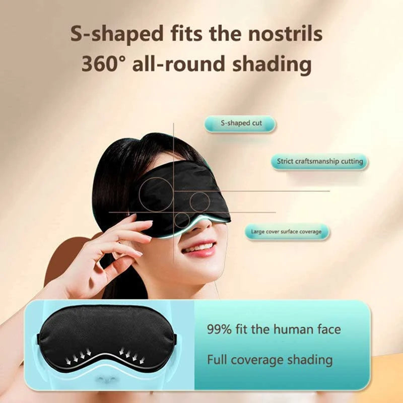 Soft Silk Sleep Eye Mask Light Blocking Breathable Eye Protection Zero Eye Pressure Adjustable Strap Skin-friendly Eye Covers