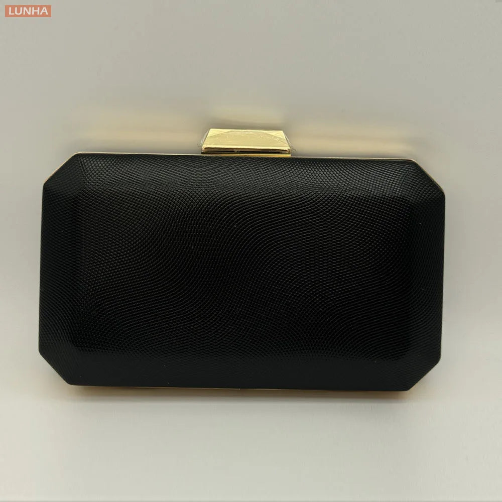 Evening Bags Vintage Metallic Box Bag Gold Silver Luxury Clutch Dinner Bag Hard Case Crossbody Purse for Party Wedding Gathering