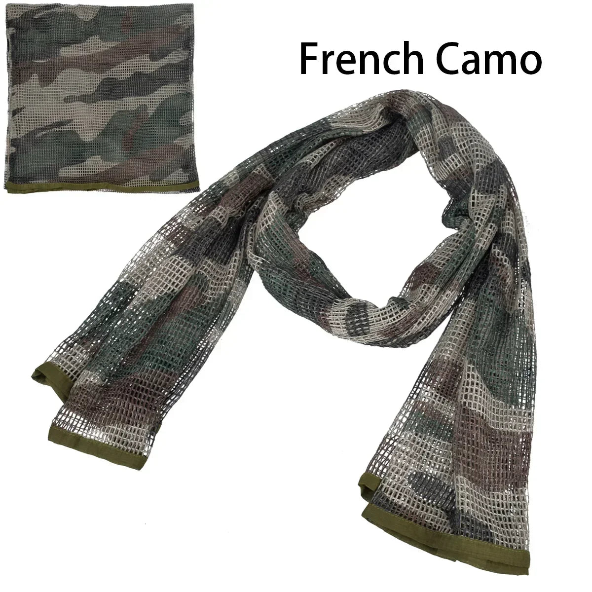 Camouflage Netting Scarf Sniper Veil Camo Mesh Face Scarf Veil Shemagh Head Wrap for Outdoor Camping Hiking Hunting Scarves