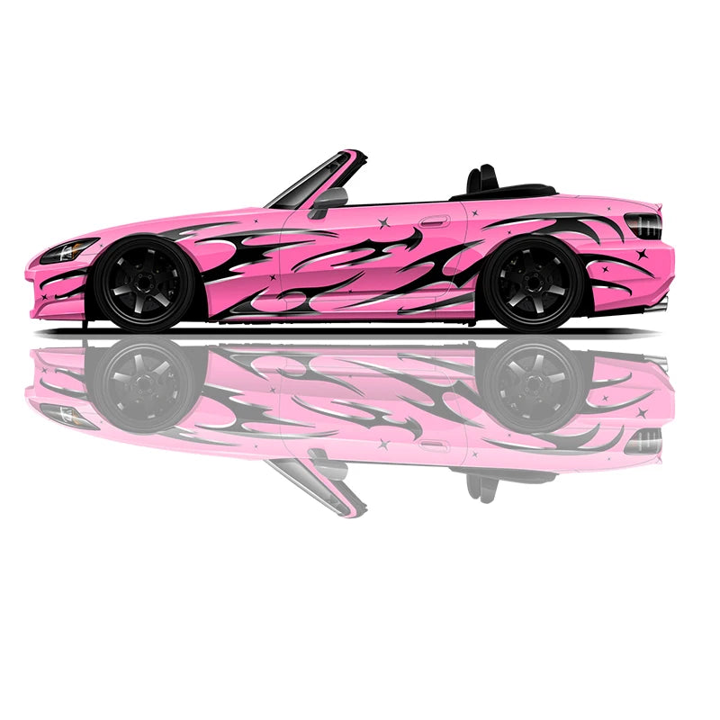 flame Car stickers modified racing car SUV accessories packaging decals PVC custom side graphic stickers decals