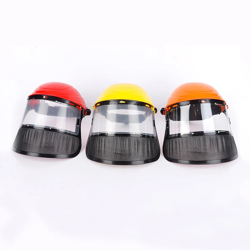 Garden Grass Trimmer Weed Wacker Safety Helmet Hat With Full Face Mesh Mask For Logging Brush Cutter Forestry Protection