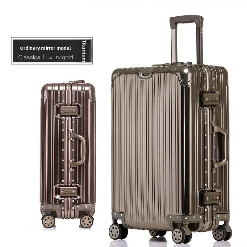 KLQDZMS High Quality All Aluminum Magnesium Alloy Luggage Large Capacity Travel Suitcase 20 Inch Boarding Business Luggage Bag