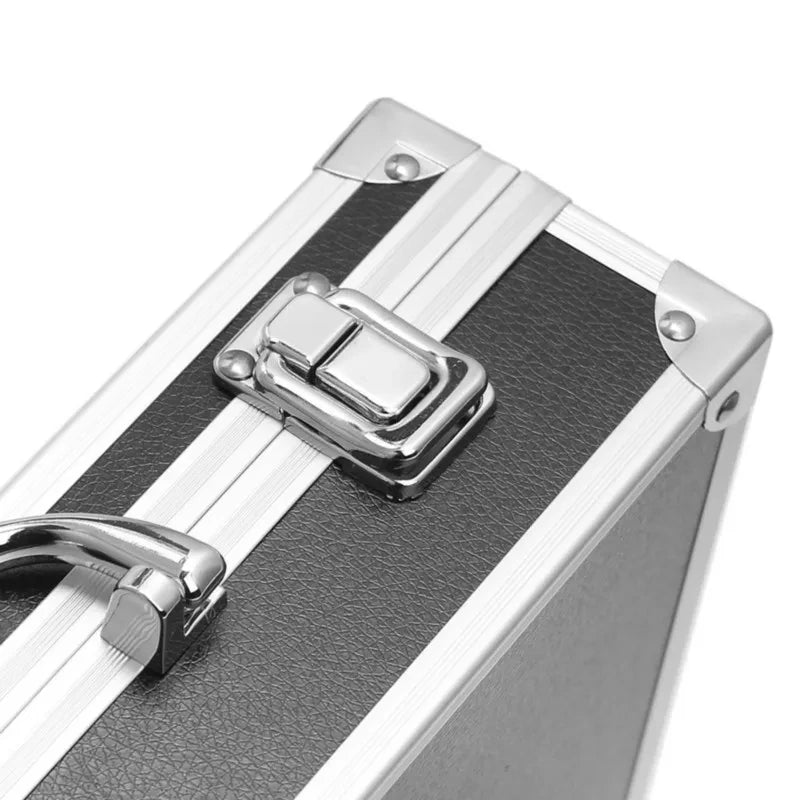 Aluminum Tool Box Portable Instrument Box Storage Case with Sponge Lining Handheld Impact Resistant ToolBox 30x17x8cm
