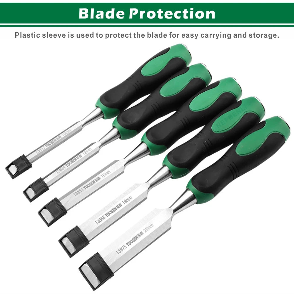 Woodwork Chisel Set DIY Carpenter Tool Flat Woodworking Chisels CR-V Professional Carving Knife Carving Wood Tools