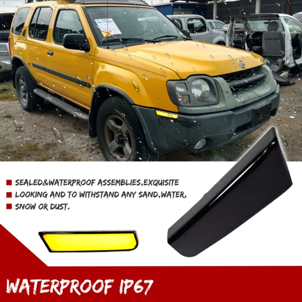 Amber LED Car Front Bumper Side Marker Indicator Lights Turn Signal Lights For Nissan Xterra 2002 2003 2004 Fender Flare Lamp