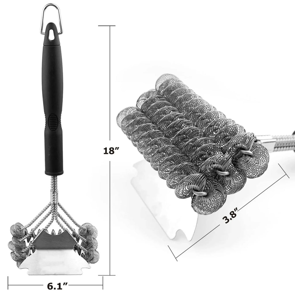 Grill Brush Clean Tool Grill Accessories Stainless Steel Bristles Non-stick BBQ Cleaning Brushes Barbecue Accessories