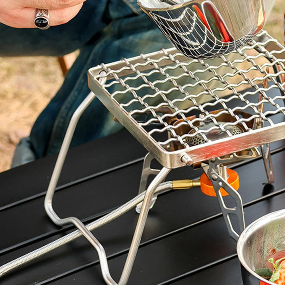 ABGG-BBQ Folding Grill Grill Stand Gas Outdoor Home Duty Portable Mini Campfire For Camping Picnic Grate