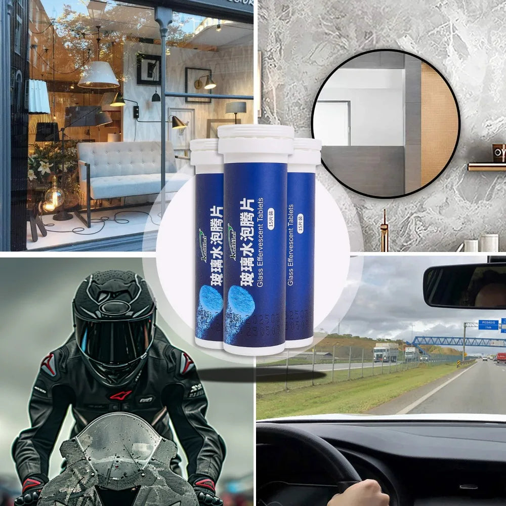 Car Windshield Cleaner High-Efficiency Cleaning Effervescent Tablet Portable Glass Oil Film Dirt Oil Stains Insect Glue Remover