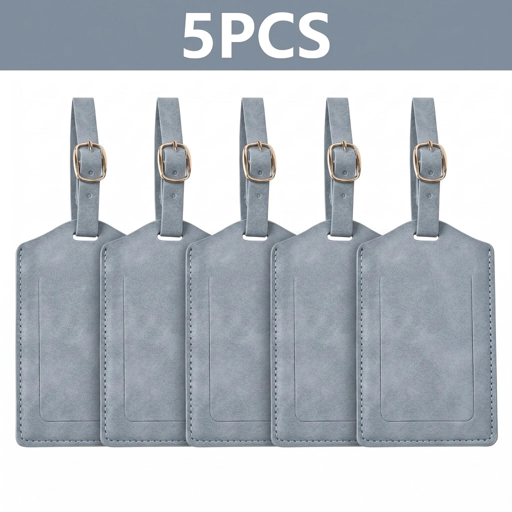 3/5/8PCS Privacy PU Leather Luggage Tag Adjustable Metal Buckle Waterproof Anti-lost Suitcase ID for Backpack Golf Carry Bag