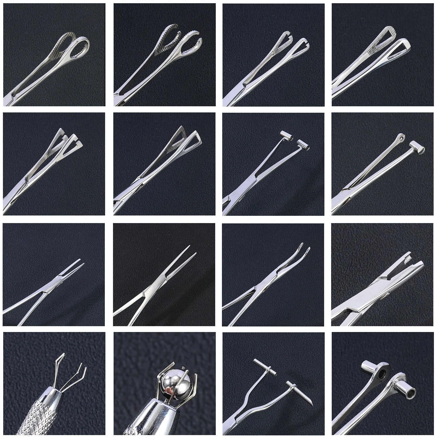 ZS 1PC Stainless Steel Piercing Clamp Slotted Locking Forcep Opening Piercing Plier Tool for Ear Lip Belly Navel Tongue Piercing