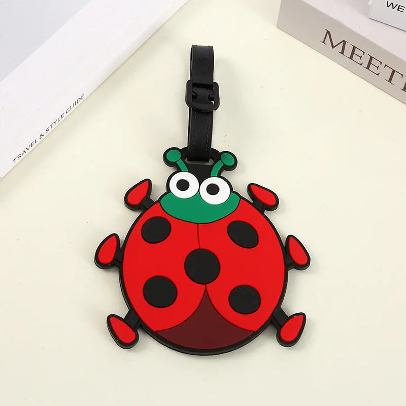 1pc Cartoon Cute Luggage Tag Creative Animal Silicone Luggage Tags Suitcase Tag Id Name Lable Small Pendant Travel Accessories