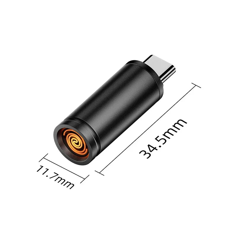 Type C Mini Lighter Blow-to-Ignite Auto Shut-Off For Air Travel Outdoor No Battery No Flame Portable Safety Lighter Adapter