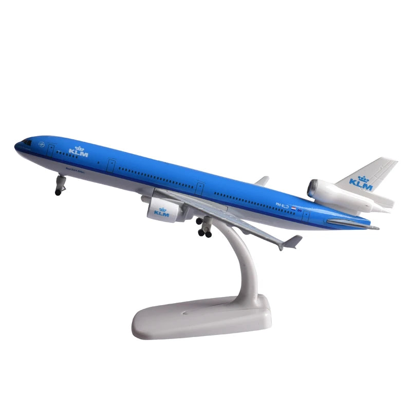 JASON TUTU 20CM KLM McDonnell Douglas MD-11 Aircraft Model Planel Airplane Diecast Metal 1/300 Scale Planes Collect Gifts