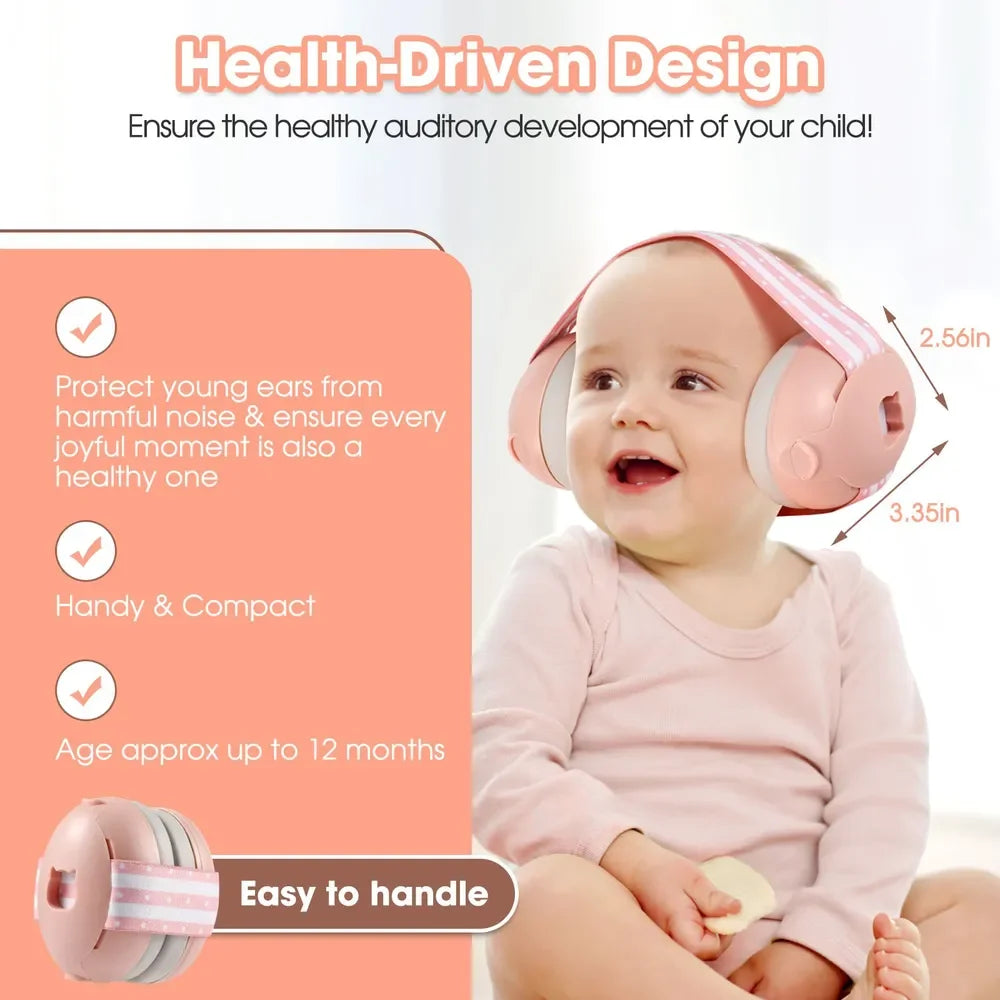 Baby Essentials Hearing Protection Earmuffs Elastic Band Noise Reduction Improves Sleep Toddler Headphones