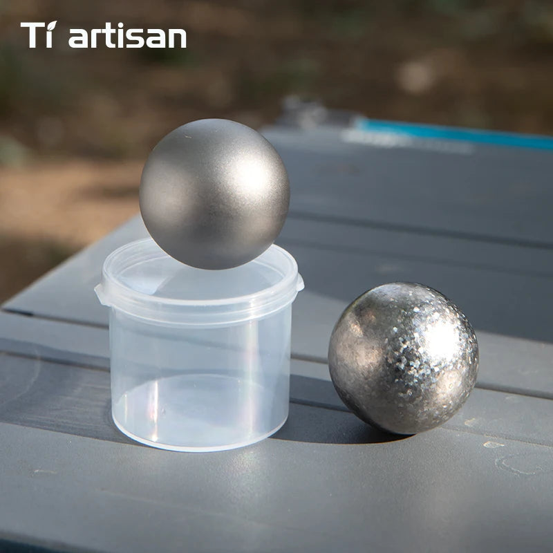 Tiartisan 40mm Titanium Ice Ball Reusable Quick Freeze Ice Cubes Outdoor Camping Portable Wine Whiskey Round Chilling Stones