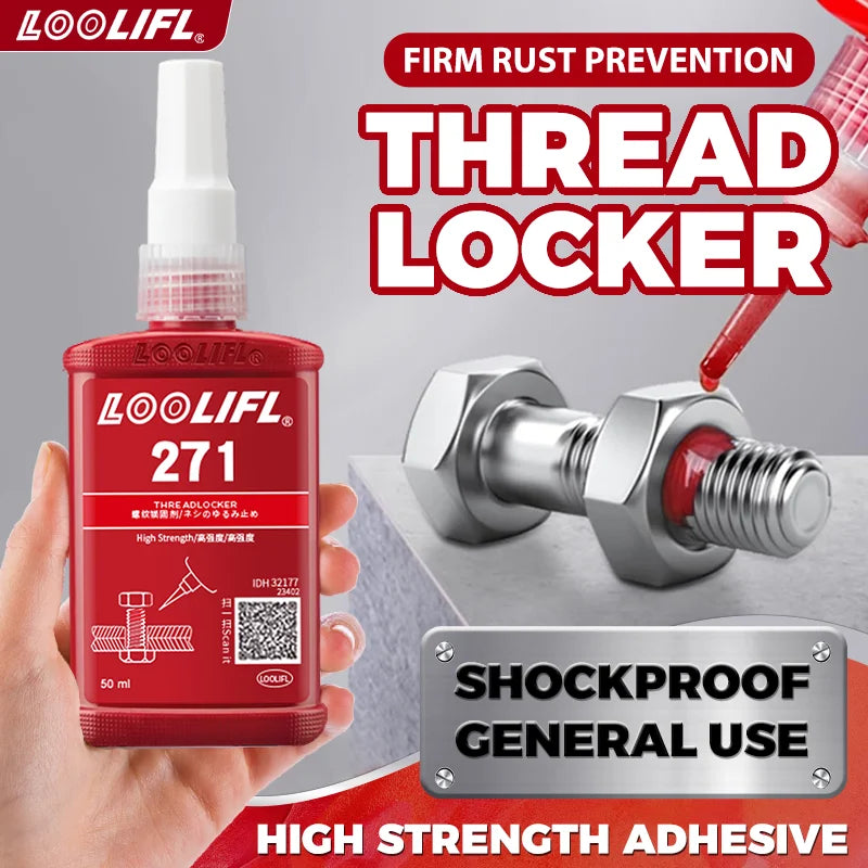 271 screw adhesive 50ml high-strength industrial adhesive, heat-resistant and vibration-resistant adhesive, detachable.