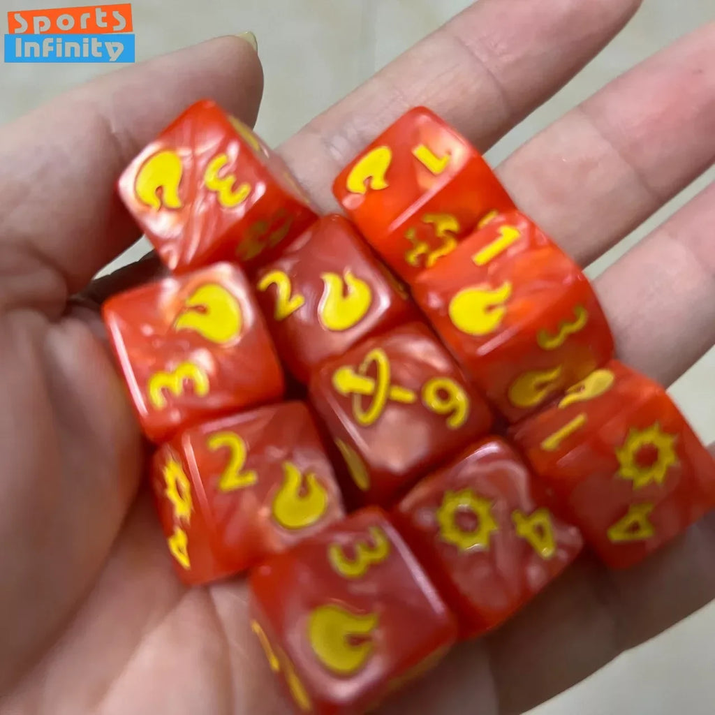 10 Pcs/Set 16mm Polyhedral Dice Set D6 for Dnd TRPG RPG Cthulhu COC Game of Thrones Dices Table Board Game Number Dice Kit