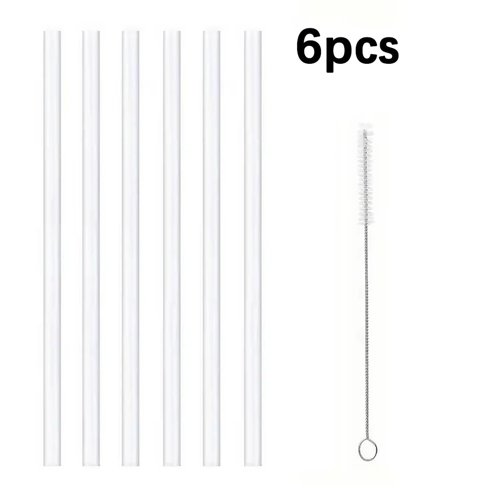 4/812pcs Replacement Straw Compatible for Stanley 20 oz 30 oz 40 oz Cup Tumbler, Clear Reusable Straws with Cleaning Brush