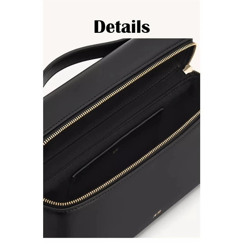 JW PEI Premium genuine leather handbag,Minimalist style Women's Shoulder Bag with zipper.Fashion Lightweight Crossbody bag.