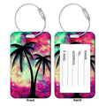 Purple Creative Art Style Luggage Tag for Suitcases Travel ID Bag Tag for Women Backpacks Address Holder Baggage Boarding