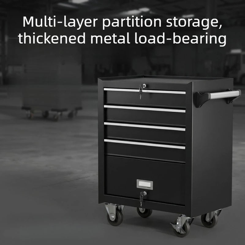 Portable Tool Cabinet Multi Layer Drawer Storage Cart Mobile Silent Wheel Organize Cabinet Auto Repair Workshop Tool Handcart