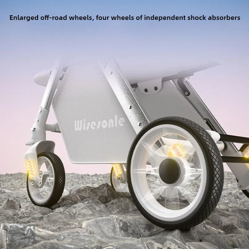 Lightweight baby stroller, high landscape stroller,can sit or lie down in both directions,suitable for babies aged 0-5 years old