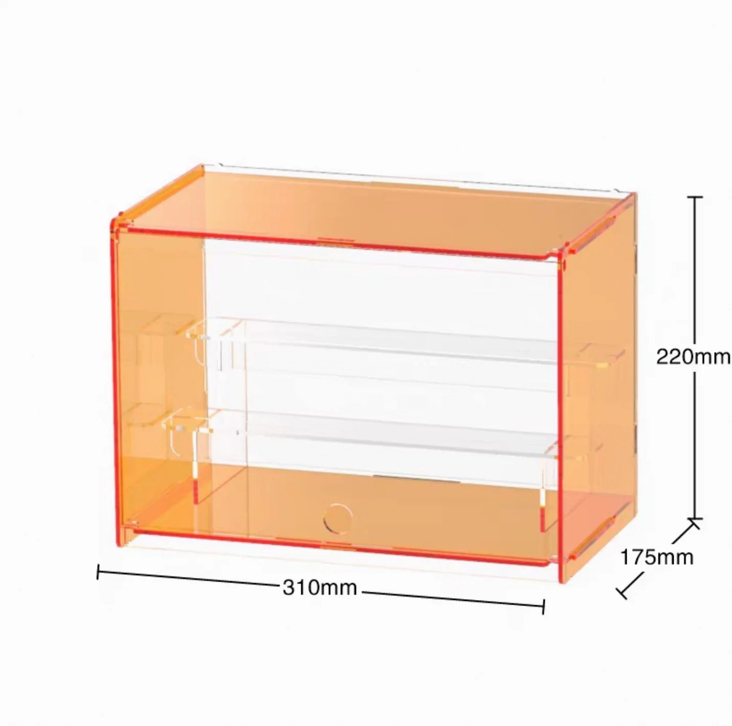 Orange Transparent Acrylic Storage Boxes, Transparent Ladder Display Cases Toys, Car Models, Souvenirs Storage Display Cabinet