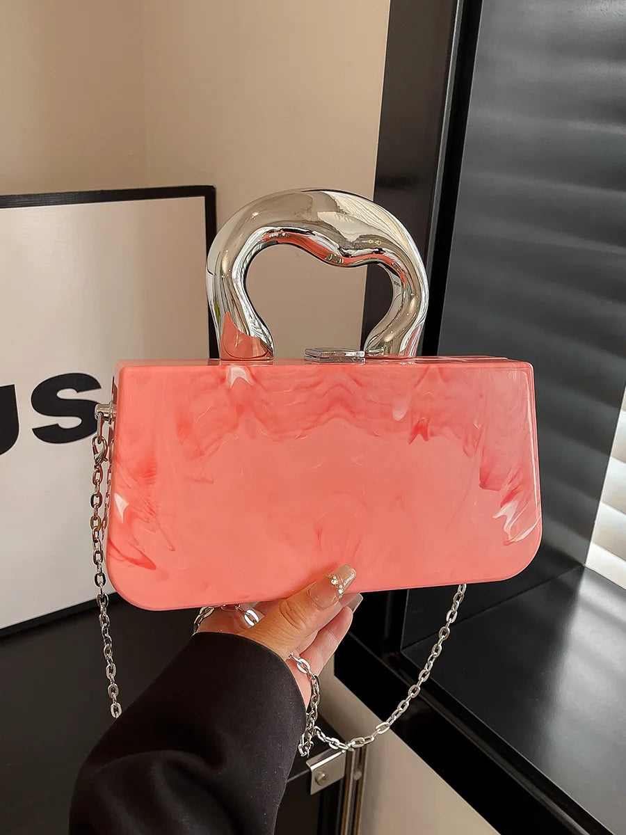 Acrylic Box Clutch Evening Bags Luxury Wedding Women Dinner Dress Purses Ladies Chain Handbag Designer Shoulder Crossbody Bags
